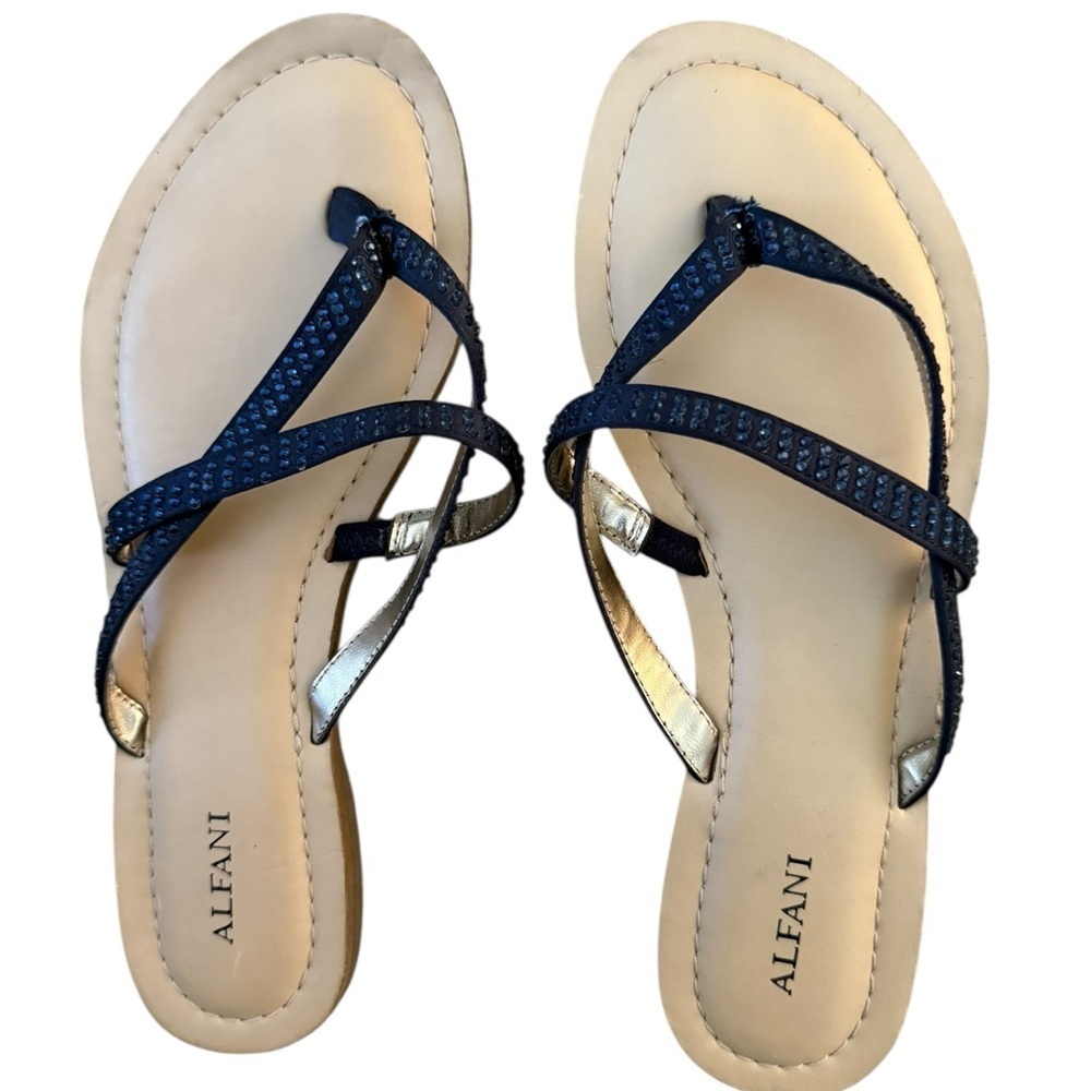 ALFANI Black Flat Sandals NWOB New Without Box Women 8 M